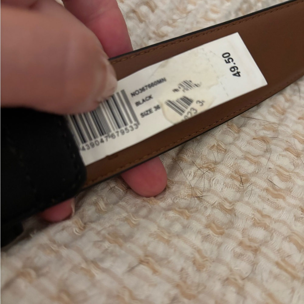Nordstrom men’s black leather belt - Picture 7 of 9